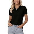 thumbnail image 6 of Women's Polo Shirts Cotton 3-Button Short Sleeve Collared Tops Summer Cool Shirt Uniform Casual Shirts, 6 of 6