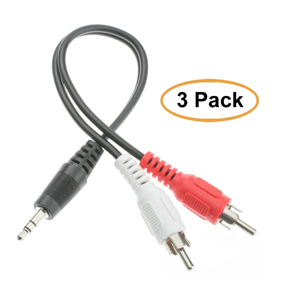 C&E 3.5mm Stereo to Dual RCA Audio Adapter Cable, 3.5mm Male to Dual RCA Male (Red/White), 6