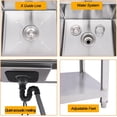 thumbnail image 4 of Miumaeov Commercial Stainless Steel Kitchen Sink Single Bowl Restaurant Kitchen Sink Set with Faucet Drainboard and Storage Shelf Prep & Utility Sink for Garage Restaurant, 4 of 13