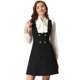 thumbnail image 1 of Vestido de Línea A con Tirantes para Mujer Vestido Elegante con Doble Botonadura Negro XS, 1 of 6