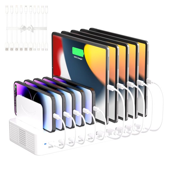 Estación de carga Dywcdnice USB de 100 W y 10 puertos para múltiples dispositivos