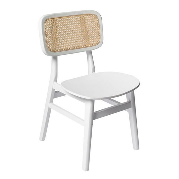 Pemberly Row Modern Solid Wood Side Chairs (Set Of 2) in White