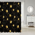 thumbnail image 2 of Manfei Lovely Stars Shower Curtain 72Wx84L,Galaxy Theme Bathroom Shower Curtain,Black Gold, 2 of 5