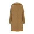 thumbnail image 6 of GaThRRgYP Stylish Warm Wool Trench Coat Women Autumn Winter,Women's Solid Color Pocket Woollen Coat Recreational Long Sleeve Brown S, 6 of 6