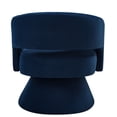 thumbnail image 4 of Navy Velvet 360 Degree Swivel Arm Chair, Modern Look For Living Room Bedroom Area Chair With Cover, Style, 4 of 5