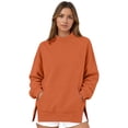 thumbnail image 2 of Crew Neck Sweatshirts Women Fall Oversized Crewneck Sweatshirt Vintage Pullover Loose Fit Cute Y2K Long Hoodie Orange S-3XL, 2 of 5