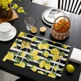 thumbnail image 3 of Yellow Lemons Placemats Set of 8, Summer Citrus Fruits Leaves Black Stripes Placemats for Dining Table, Place Mats for Kitchen Tabletop, Waterproof Wipeable Dining Table Mats Set, 3 of 9