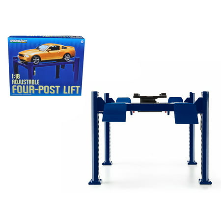 Four Post Lift Blue for 1/18 Scale Diecast Model Cars by