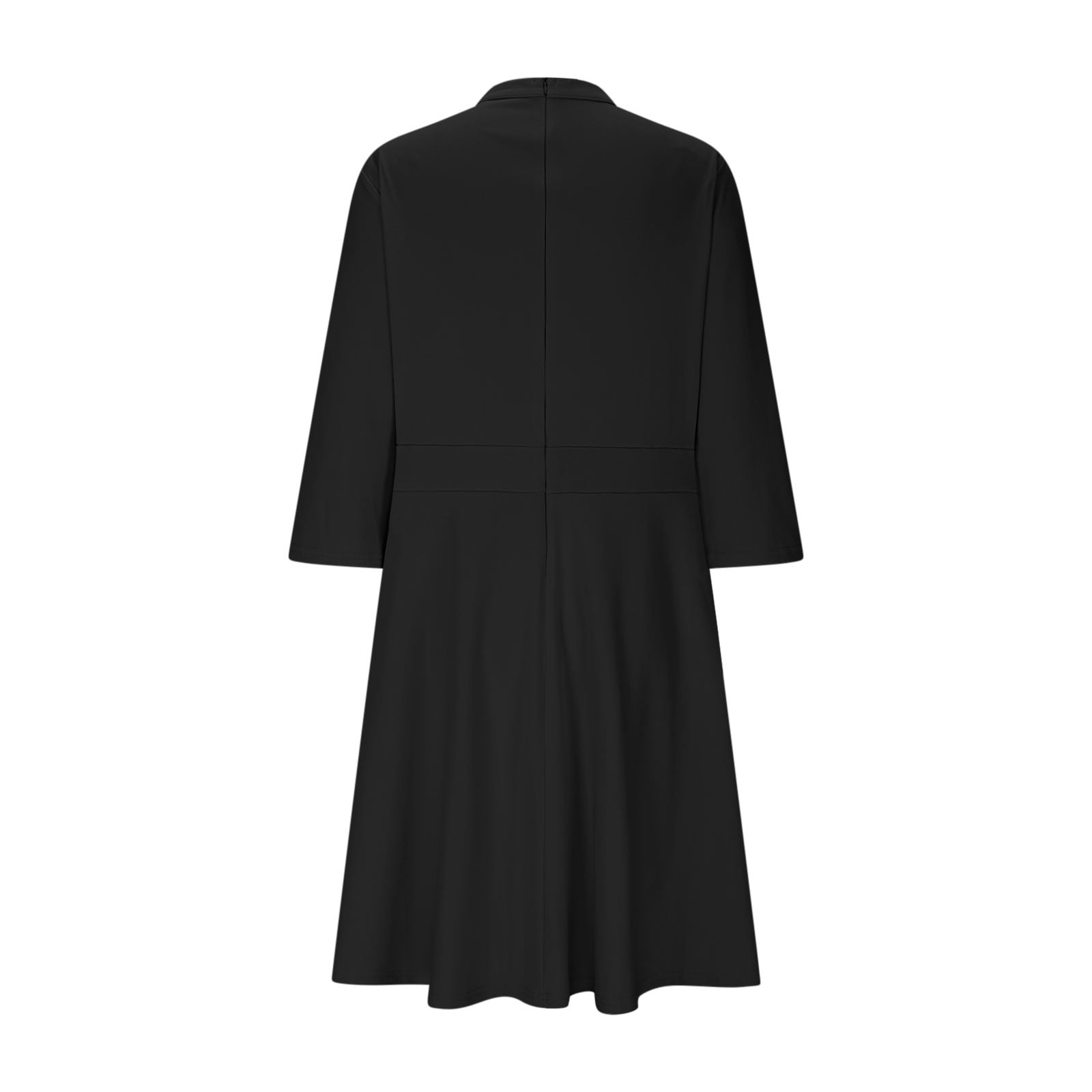 2025 Casual Dresses for Women Semi Formal Flare Dress 3/4 Sleeve V Neck A-line Church Work Dress with Pockets