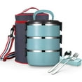 thumbnail image 1 of Bento Box, Portable Stainless Steel Insulated Box with Bag, BPA Free Leakproof Food Container.(3Layer, Gray), 1 of 7