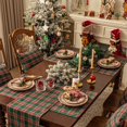 thumbnail image 6 of Moss Green and Red Rustic Christmas Plaid Table Runners 70 inches Long, Farmhouse Style Decor or Kitchen with Tassels for Holiday Party Dining Room Kitchen 13 X 60 inches, 6 of 8
