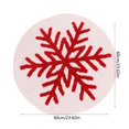 thumbnail image 3 of kladzum Snowflake Christmas Rug 23.6" Round Decorative Floor Mats Nonslip Rocking Chair Rugs Living Room Bedroom Bedside Small Carpet for Holiday Party Decor, 3 of 6