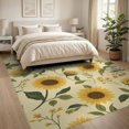 thumbnail image 3 of ODIKA 8'x10' Yellow Warm Sunflower Elegance Washable Area Rug Helianthus Annuus Floral Pattern Charm for Dining Room, Large Office, Lounge, Non-Slip Chair-Friendly Mat, 3 of 7