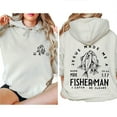 thumbnail image 2 of Jesus Made Me a Fisher of Men Hoodie – Mark 1:17 Bible Verse 2-Sided Christian Hoodie, Faith-Based Unisex Pullover, 2 of 7