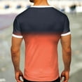 thumbnail image 4 of HANXIULIN Mens Spring Summer Casual Sports Colorblock Gradient Round Neck Pullover Short Sleeve T Shirt, 4 of 5