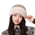 thumbnail image 2 of Beige Womens Beanie for Men Women Warm Fleece Lined Beanie Knit Ski Stocking Cap Cuffed Cap for Cold Weather Running One Size, 2 of 2