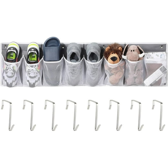 RV Shoe Storage for Bedside - 8 Extra Large Pocket Wall Mounted Entryway Shoes Rack,Bed Hanging Pocket Organizer, Bedside Caddy for Shoes,RV & Camper Essentials (GRAY, Pack of 1)