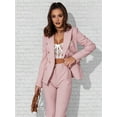 thumbnail image 5 of Women'S Two Piece Suits - Business Blazer Pants Suit Set, Professional Work Outfit for Office Light Pink XL, 5 of 7