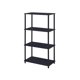 thumbnail image 1 of Librería Casafoyer Nypho de madera negra con 4 estantes y marco de metal, 1 of 3