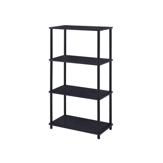 Librería Casafoyer Nypho de madera negra con 4 estantes y marco de metal