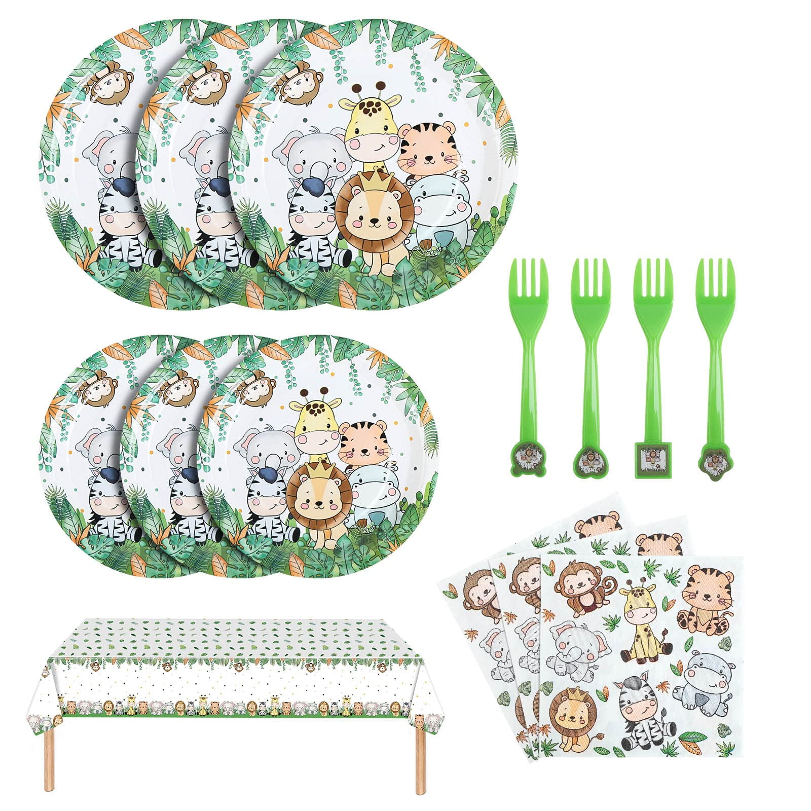 Safari Jungle Baby Shower Plates Set Party Supplie