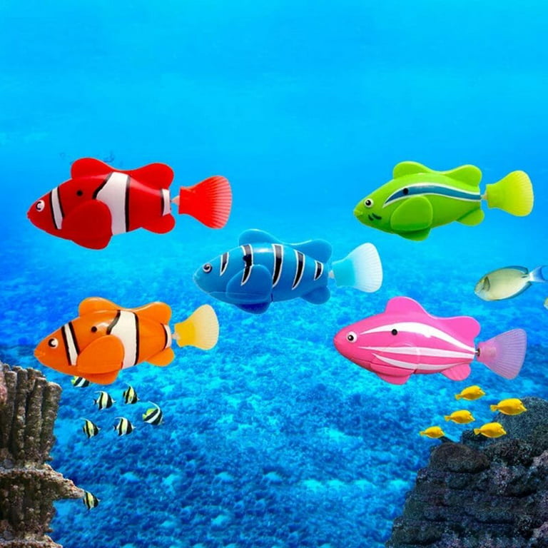 Electric Fish Cat Toy Fish Cat Interactive Toy with Light Water Swimming  Robot