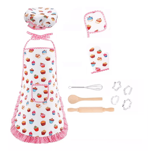Kit De Juguetes De Cocina Para Niños 11pz Blanco/Pastelillo