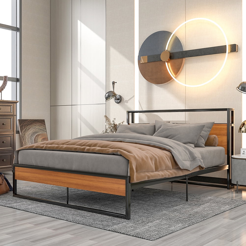 Kadyn Queen Size Platform Bed Frame, Metal Bed Frame with Sockets, USB Ports and Slat Support, Platform Bed Frame for Adults, Black Kadyn Queen Size Platform Bed Frame, Metal Bed Frame with Sockets, USB Ports and Slat Support, Platform Bed Frame for Adults, Black