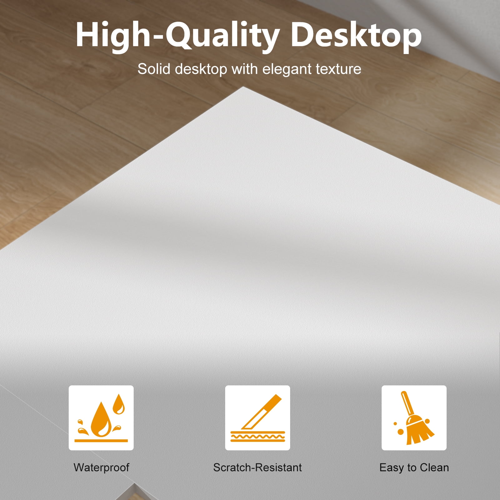 Satifur Electric Standing Desk 63" L-Shaped, Ergonomic Computer Desk with Memory Preset, Height Adjustable Sit Stand Desk with Hooks & Storage, White
