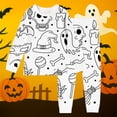 thumbnail image 2 of Miaoju Cotton Halloween Pajamas for Pjs Pumpkin Print Top and Pant Sleepwear with Pockets Trendy Homewear Set Colouring Pajama Sets 2 Piece Sets Pajamas for, 2 of 4