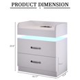 thumbnail image 4 of 4 Ever Winner Modern White Nightstand Set of 2 with Charging Station and LED Lights Modern Bedside Tables with Drawers End Tables for Bedroom Living Room, 4 of 5