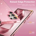 thumbnail image 4 of SaniMore for Samsung Galaxy S23 FE Case, Full Camera Lens Protection Women Cute Clear Glitter Bling Sparkly Cover Anti-yellow Transparent Shockproof Bumper for for Samsung Galaxy S23 FE, Pink, 4 of 7
