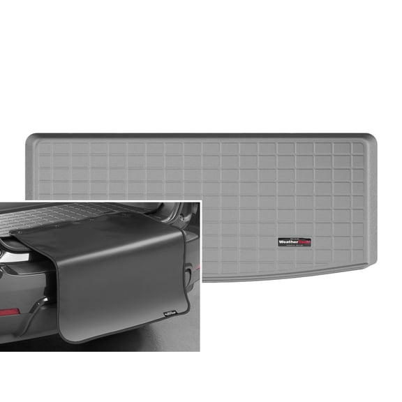 WeatherTech Cargo Trunk Liner with Bumper Protector compatible with Escalade, Yukon, Tahoe, Escalade-V - Behind 3rd Row w/ Bumper Protector, Grey