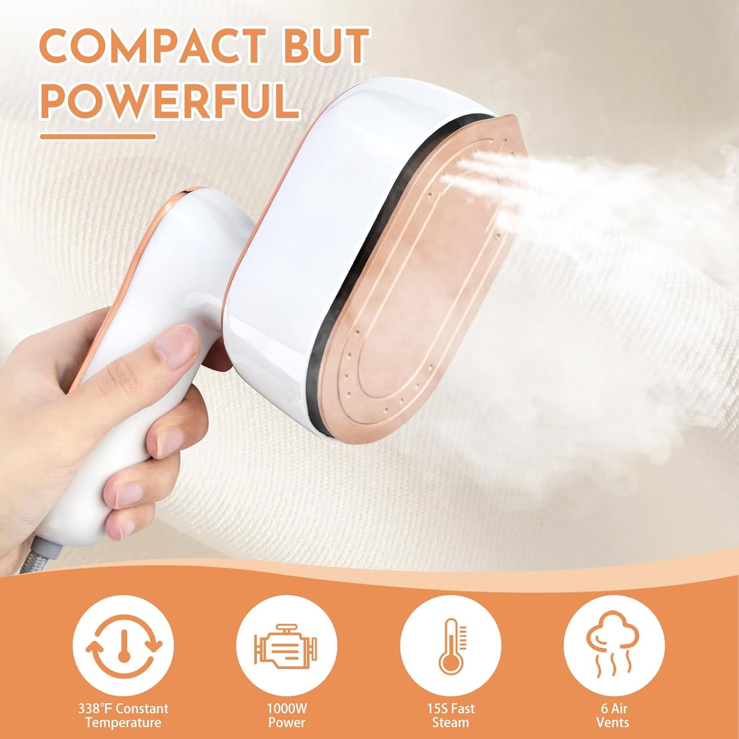 Travel Iron Steamer for Clothes, 2 in 1 Dry and Wet Mini Portable Clothing Steam, 1000W Foldable Handheld Garments Steamer Iron 4Mode with LCD Display, 9s Fast Heat-up, 180° Swivel Wrinkles Remover