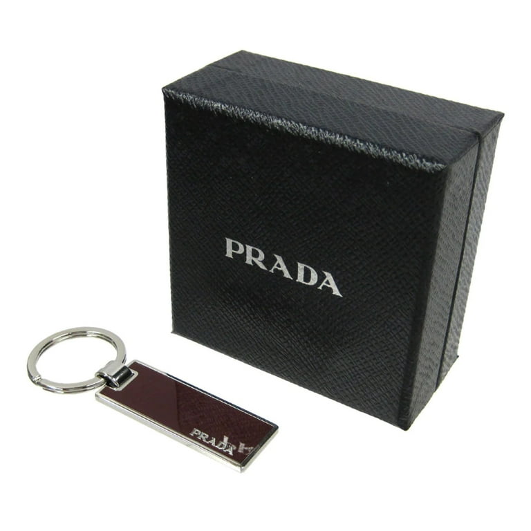 Prada Burgundy Leather 6 Key Holder Prada