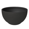 thumbnail image 2 of LeisureMod Grove Mid-Century Modern Fiberstone and Clay Planter - Round Plant Pot with Drainage Holes for Indoor and Outdoor Home (Black, 6" Height), 2 of 8