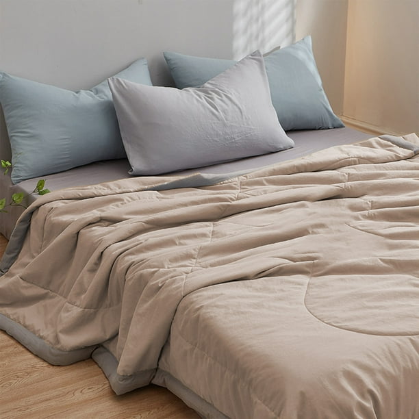 Edredón Ligero Lavable a Máquina - Fácil de Enfriar, Todo el Año, 110x150cm/43.3x59.05in, manta de enfriamiento, edredón beige