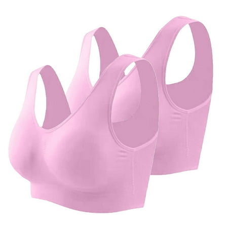 Fadeal Plus Size Bras for Women Bra Plus Bra Ultra Thin Size Full Cup Tops Large Color Sports Women Bra Women s Blouse Comfortable Bras for Women Pink M