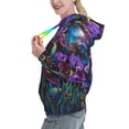 thumbnail image 2 of Lsque Starry Night Iris Field Pattern Casual Women's Hoodie,Hooded Sweatshirt with Kangaroo Pocket,Pullover Hoodie with Eye-catching Drawstrings-XX-Large, 2 of 7