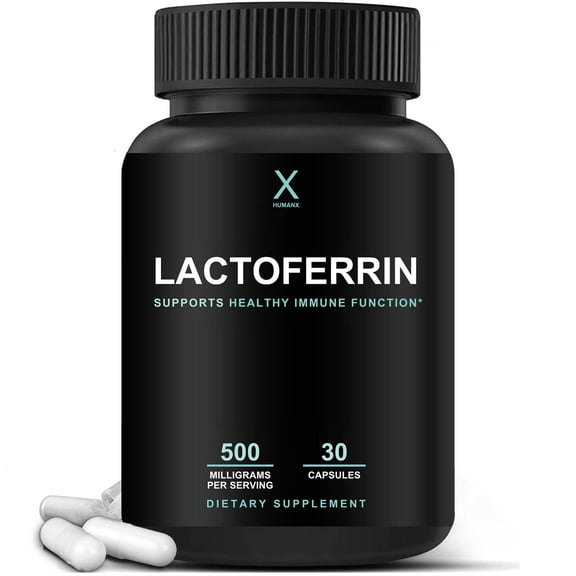Lactoferrin 500 MG (Gluten Free, Non GMO, Soy Free) - A Component in Colostrum - Supports Healthy Immunity and Iron Utilization - Lactoferrin Supplements by Humanx