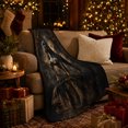 thumbnail image 3 of Misty Forest Bully Breed Dog Classical Portrait, Dramatic Pet Portrait Pattern, Warm Flannel Blanket for Cabin and Lodge, Dog Lovers Just Because Gift, Pet Lover Home Decor, 3 of 9
