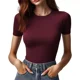 thumbnail image 4 of Playera De Mujer En Ribb Manga Corta Cuello Redondo Slim Fit, 4 of 4