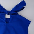 thumbnail image 5 of Miluxas Women's Sleeveless Halter Neck Blouse - Front Ruffle & Back Tie Bow Casual Tank Top Solid Flowy Shirts Ideal for Work and Daily Wear Blue, 5 of 9