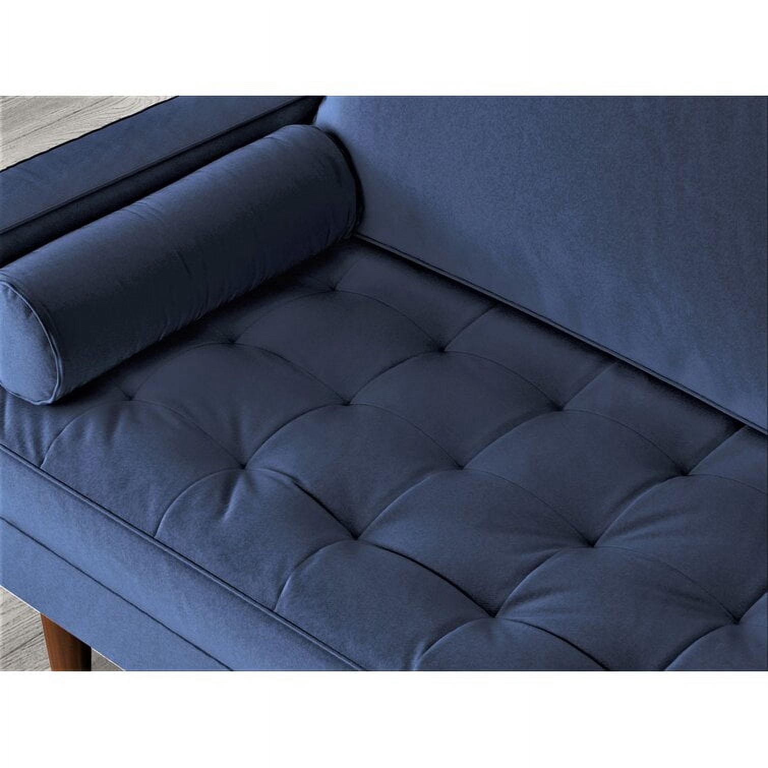 Uspridefurniture Hazen 69.7'' Velvet  Mid-century modern style Square Arm Sofa, Blue