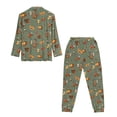 thumbnail image 5 of DISNIMO Women's 2 Piece Lounge Sets Turkey Pumpkin Printed Long-Sleeve Pajama Sets with Pocket Button Down Sleepwear with Matching Long Pants, 5 of 7