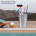 thumbnail image 3 of Gardenised Round Galvanized Steel 17 Gallon Trash Can with Lid and handles Durable Metal Storage Bucket for Backyard Lawn Garden and Yard Use Weather-Resistant Garbage Can for Indoor and Outdoor, 3 of 6