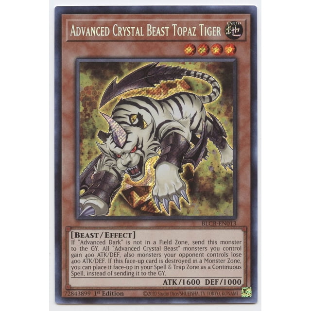 Tarjeta coleccionable YU-GI-OH! Crystal Beast Topaz Tiger avanzado