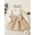 thumbnail image 3 of Bagilaanoe Toddler Baby Girl Dress Ruffle Long Sleeve A-line Princess Dresses + Headband 3M 6M 9M 12M 18M 24M 3T Kid Fall Patchwork Skirt, 3 of 9