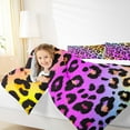 thumbnail image 4 of Manfei Pink Leopard Print Bedding Comforter Set for Girls, Rainbow Gradient Twin Comforter Sets, Cheetah Print Bedding Set, Super Cozy Room Decor, 4 of 8