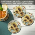 thumbnail image 5 of Thirstystone "Sunflowers Forever" 4-Pack Round Absorbent Stone Coasters, 5 of 7